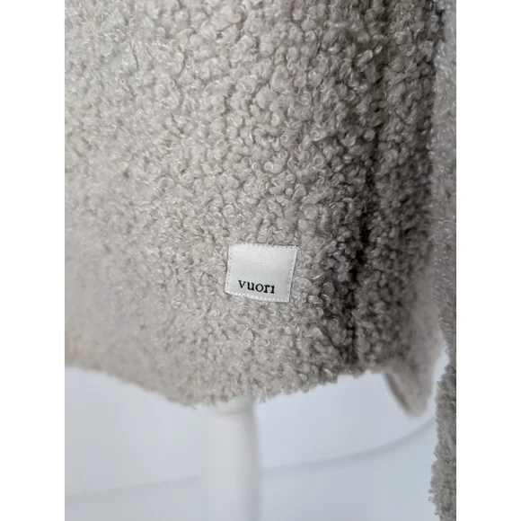 Vuori Sycamore Sherpa Long Shirt Jacket Dark Salt Beige Size Small Gorpcore - Picture 6 of 11